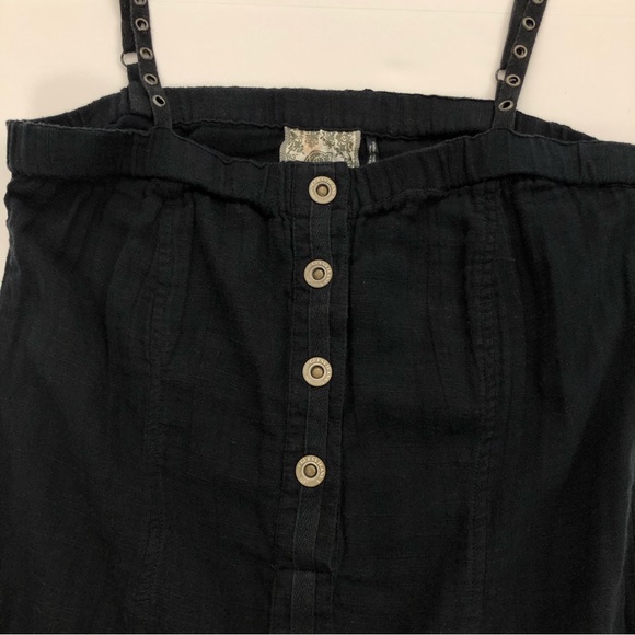 Guess Black Romper Spaghetti Strap Button Front Pocketed One Piece - Picture 4 of 16
